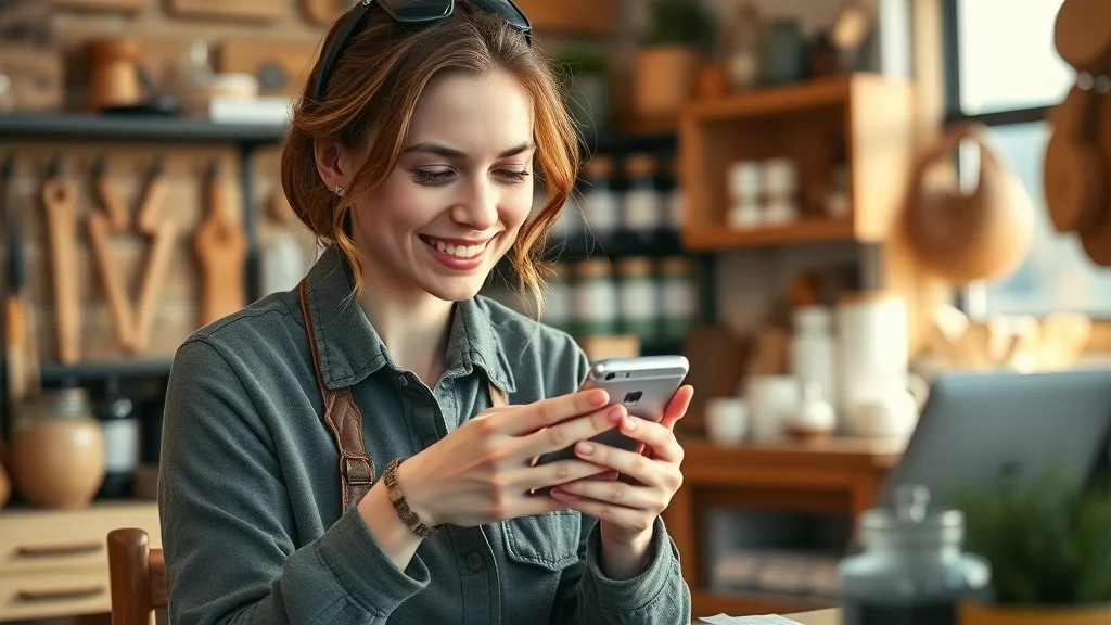 Small business owner recording authentic voice memo for content creation