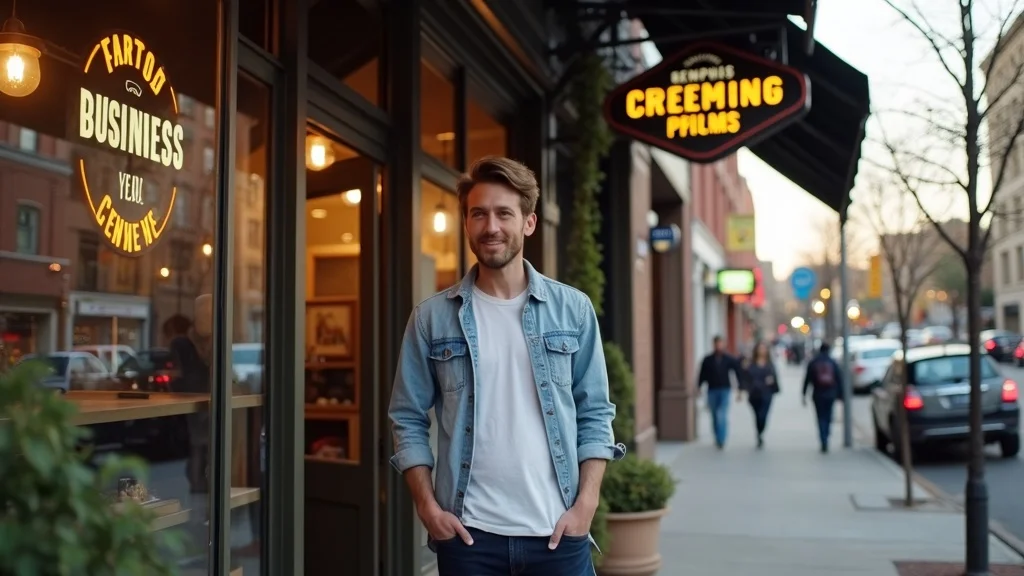Modern small business storefront in Memphis with a confident owner, illustrating voice search optimization for local business visibility