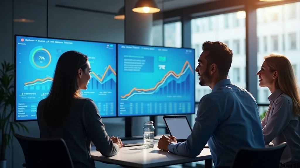 Ambitious local business team reviewing analytics dashboard after adopting Jay Young’s AI roadmap, main keyword: zero-click search trend