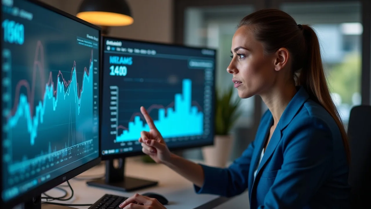 Professional comparing digital charts to highlight pest control advantages